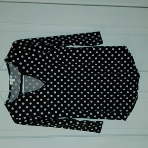Polka dot 3/4 length sleeve top